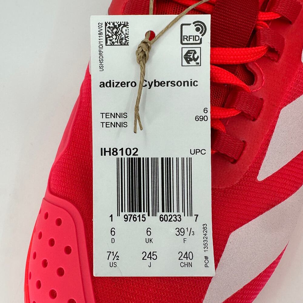 Adidas Women's Adizero Cybersonic Tennis Shoes 'Lucid Red' IH8102 Size 7.5 - Picture 11 of 11